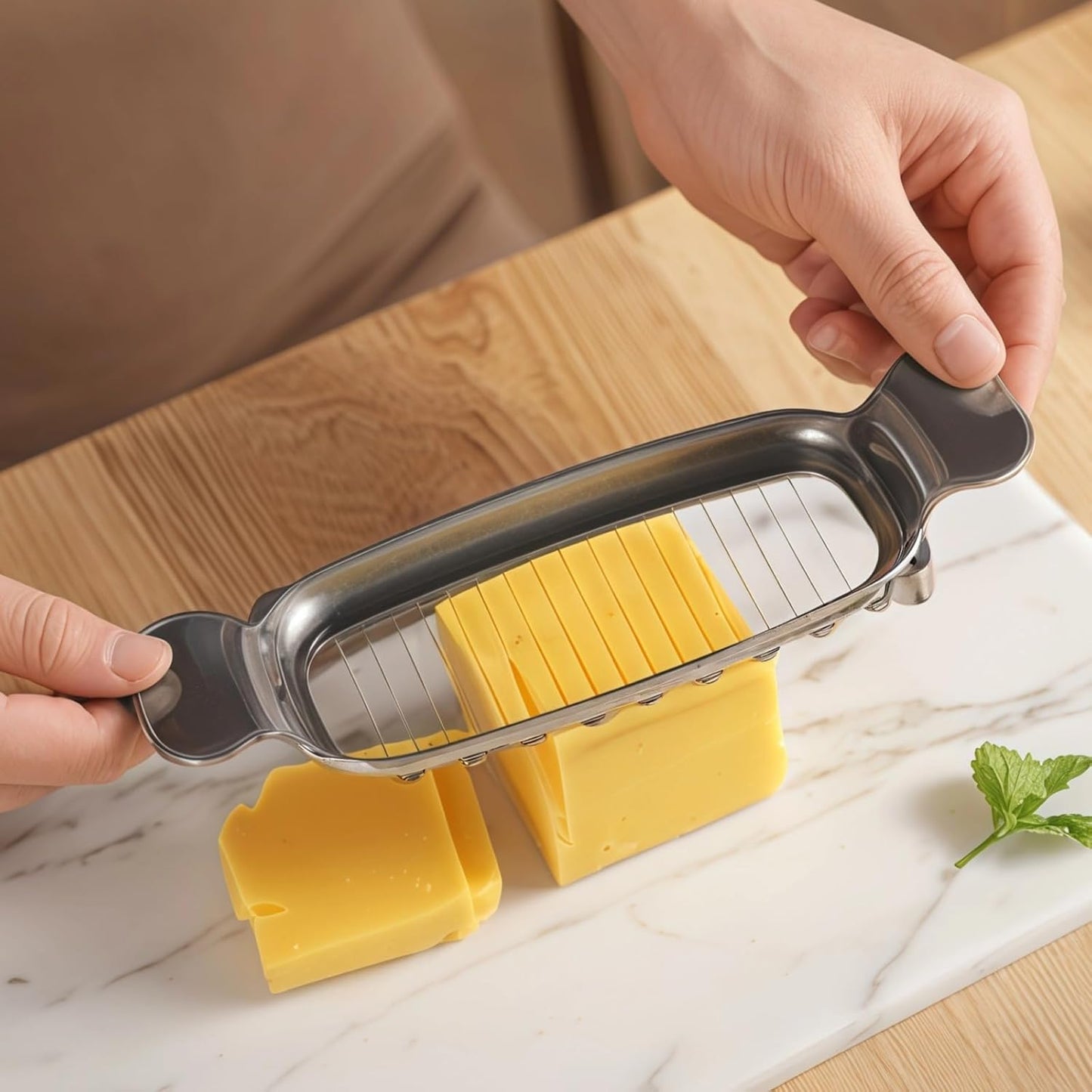 Cheese butter slicer, butter cheese slicer, multifunctional handheld, single slice uniform slicer for portion control, for cutting cheese, butter, soft fruit, dishwasher safe