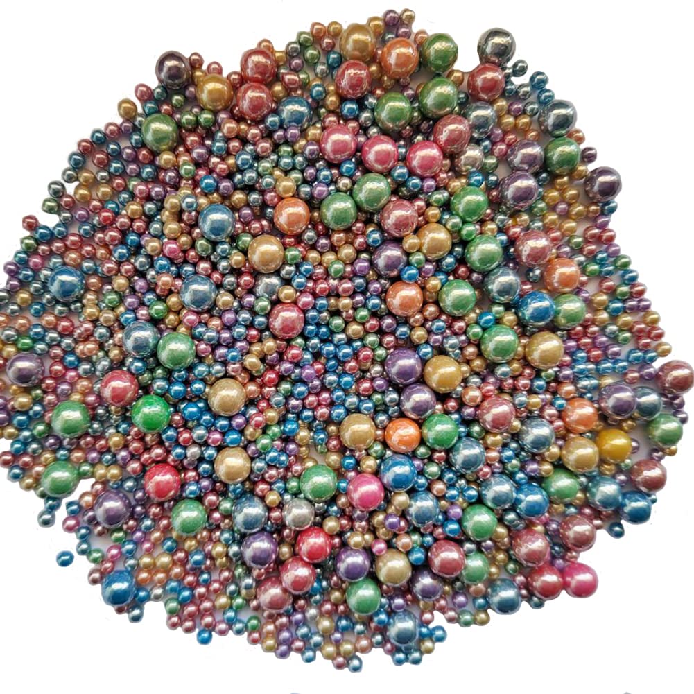 Edible Light Colorful Sugar Pearls Candy Sprinkles 120G/ 4.23Ounce Baking Cake Sprinkles Cupcake and Cake Topper Cookie Decorations Wedding Party Valentines Halloween Christmas Supplies
