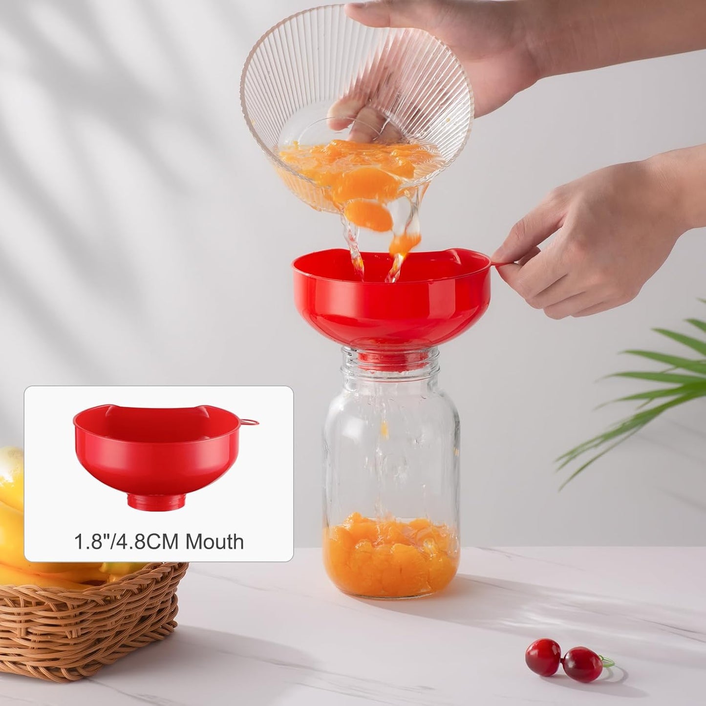Pisol Wide Mouth Funnels for Kitchen Use, Versatile Food Grade Funnels for Filling Bottles, Plastic Cooking Funnel Set with Strainer, Large Long Neck Funnel for Canning, Mason Jar, Shampoo, Liquids