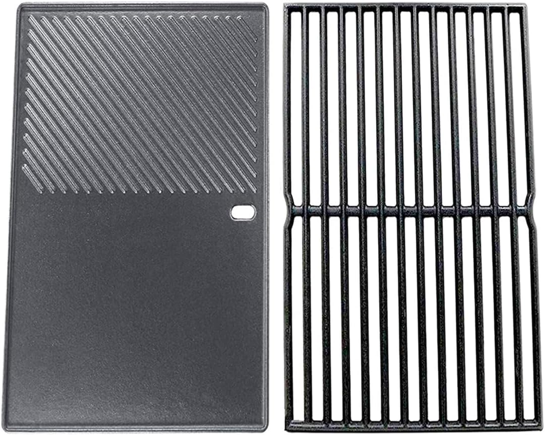 Shengyongh CC7522 (2-Pack) 15 Inch Cast Iron Grates and Griddle Replacement for Weber 7522 7521 Genesis Silver A Spirit 210 Spirit e210 Spirit 500 Parts