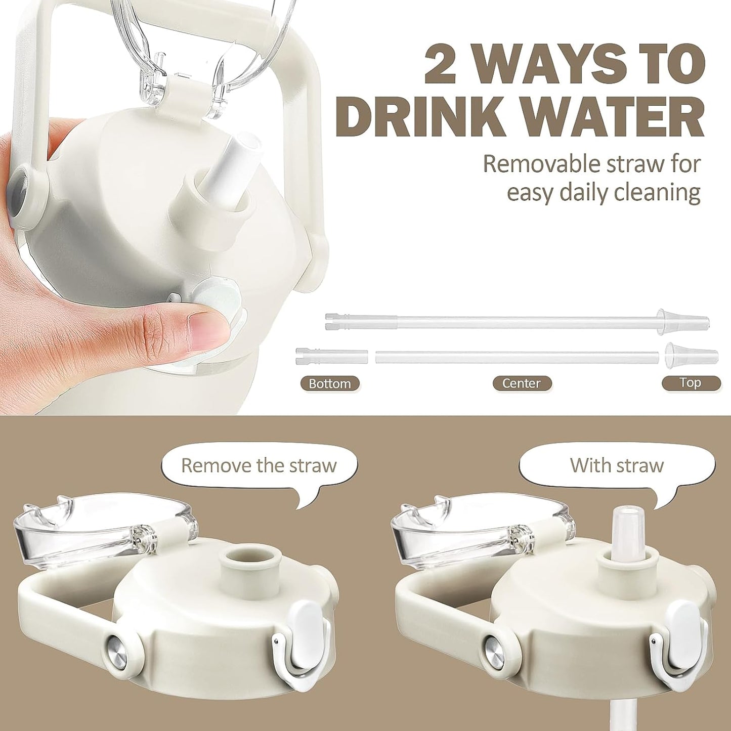 kytffu 42oz Glass Water Bottles with Straw, Motivational Glass Bottle with Silicone Sleeve and Time Marker, Leakproof Large Glass Water Jug for Gym Home Office,White