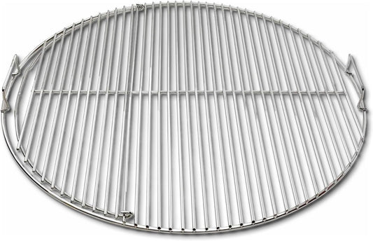 SnS Grills EasySpin Charcoal Grill Cooking Grate, 304 Stainless Steel, Large Hinged Opening, Perfect for 2-Zone Cooking, Replacement Grate Compatible with Weber & Other Grills - Fits 22” Kettles