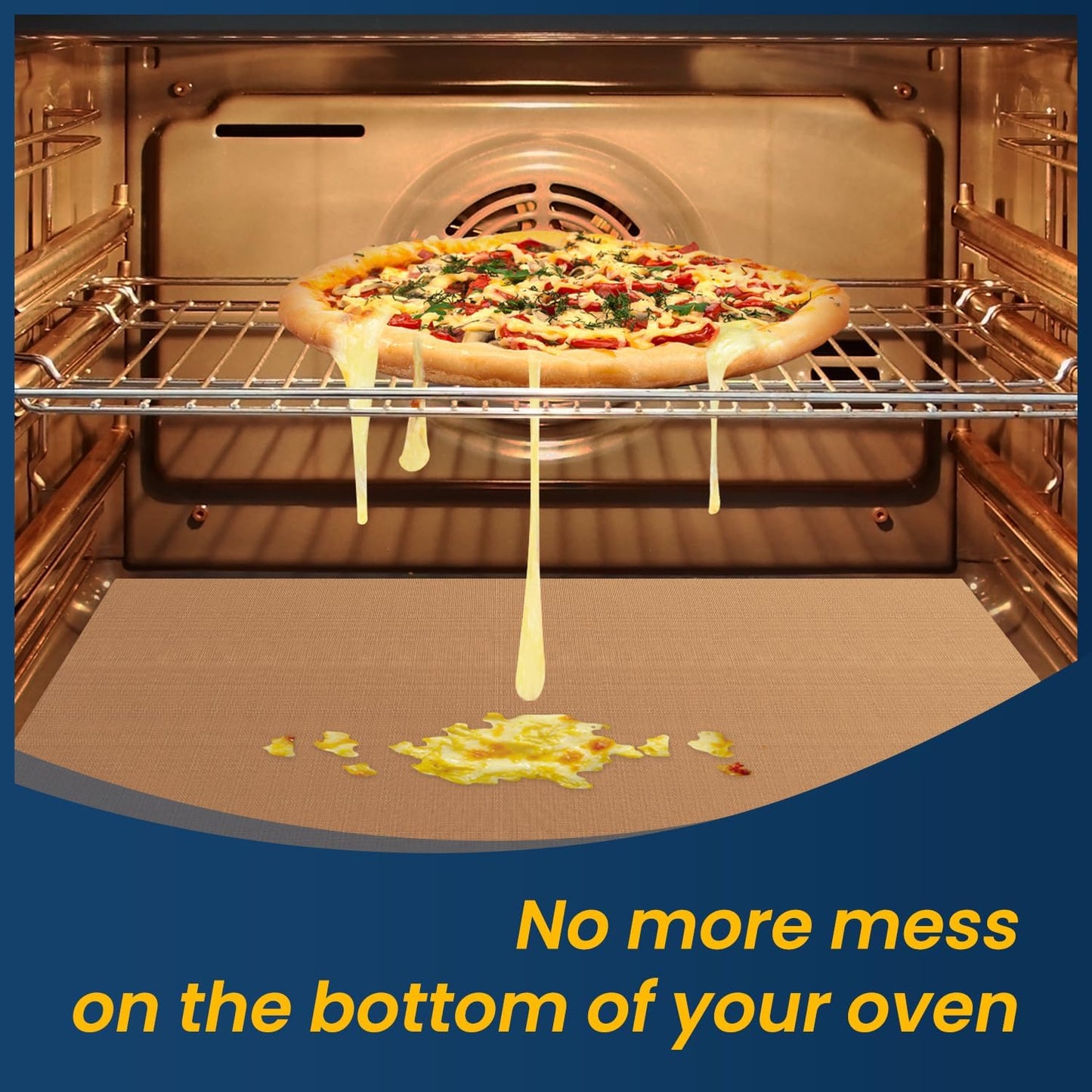 3 Pack Heavy Duty Oven Cover - 23.6"x 15.7" Non-Stick Reusable Liner for Electric, Gas, Toaster Ovens, BBQ - BPA & PFOA Free