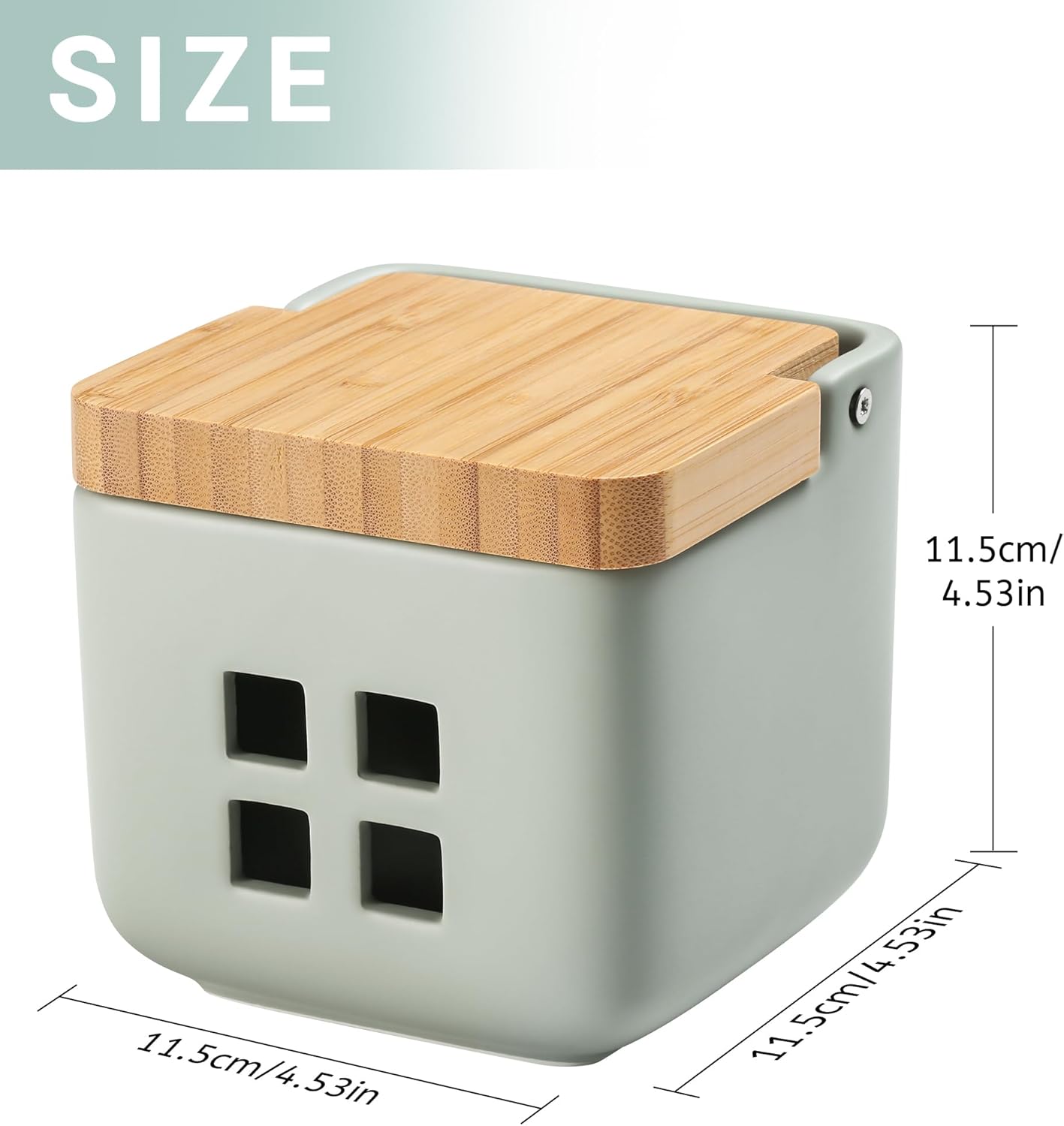 Garlic Container for Counter Ceramic Garlic Keeper Storage Garlic Holder with Lid to Keep Your Garlic Cloves Fresh Longer(Green)