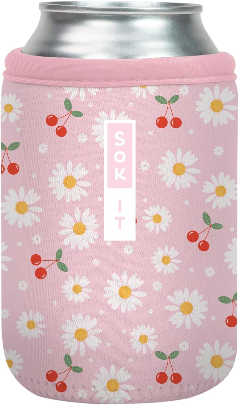 Sok It CanSok Sleeve for Beer & Soda Insulated Neoprene Cover (Cherry Bomb, 12oz Can Sleeve)