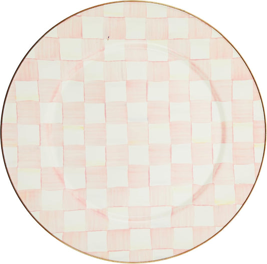 MACKENZIE-CHILDS Enamel Serving Platter, Decorative Serving Platter for Food, 16 Inches, Rosy Check