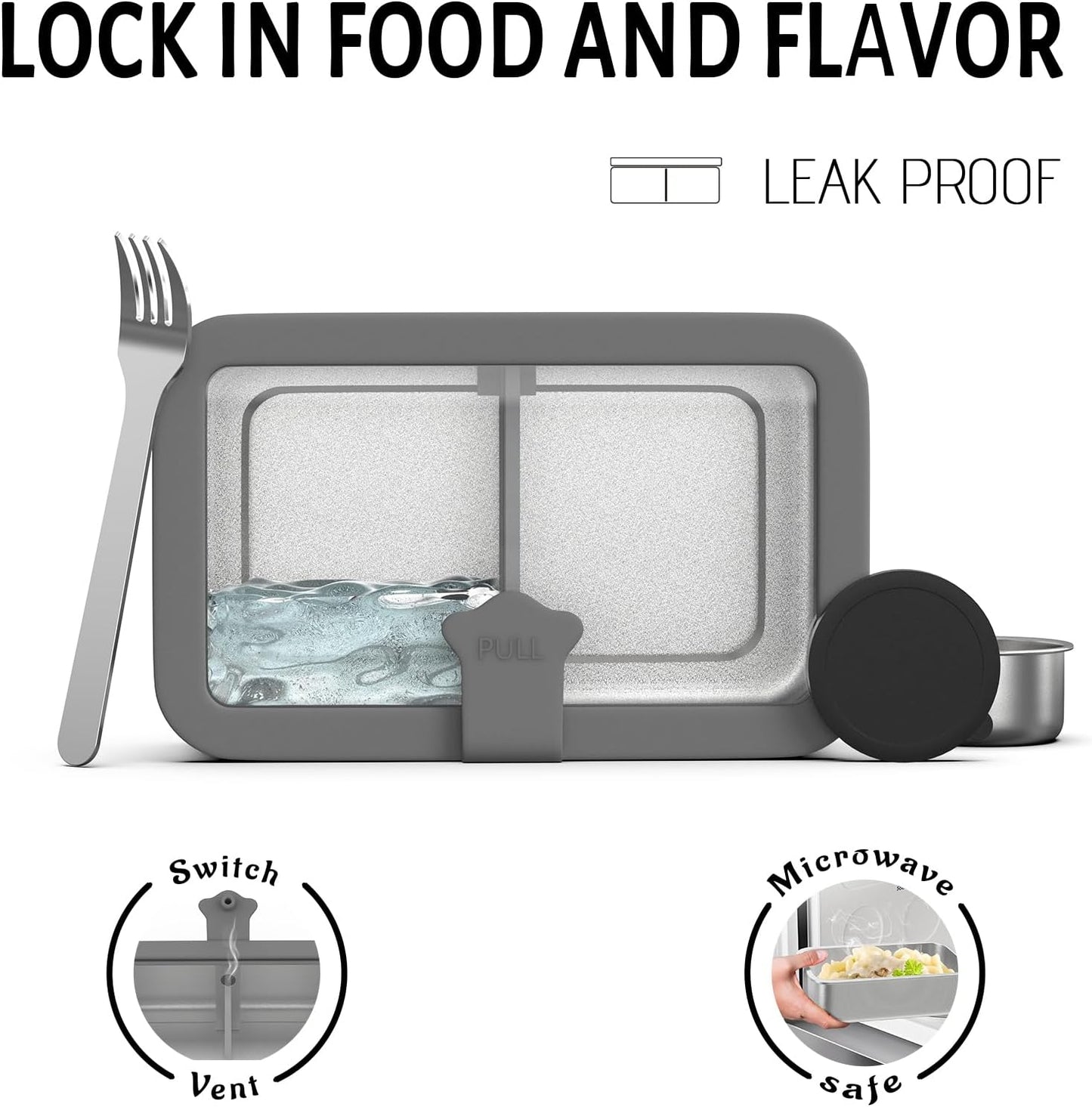 Stainless Steel Bento Box Set for Adult - 42oz Leak-Proof Lunch Box Containers with Thermo, Insulated Bag for Work Travel Dining Out