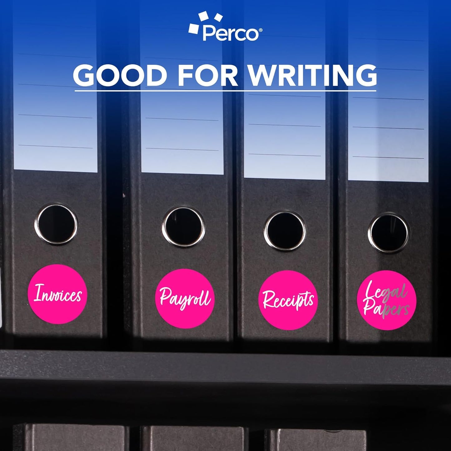 Perco Fluorescent Pink 3-Inch Round Circle Dot Sticker Labels - Multi-Roll Pack (3 Rolls, 500 Labels Each) - Permanent Adhesive, Vibrant Colors, Strong Hold - Perforated for Easy Use - Made in USA