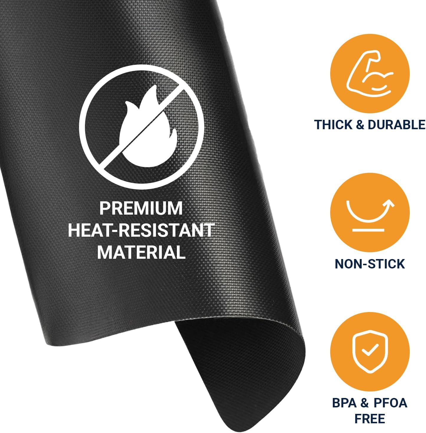 Toaster Oven Liners for Bottom of Oven (4 Pack) Reusable Non-Stick Heat Resistant Toaster Liners, Compatible with Ninja, Cuisinart, Emeril Lagasse & More, Toaster Mat, 12"x12" (Black)