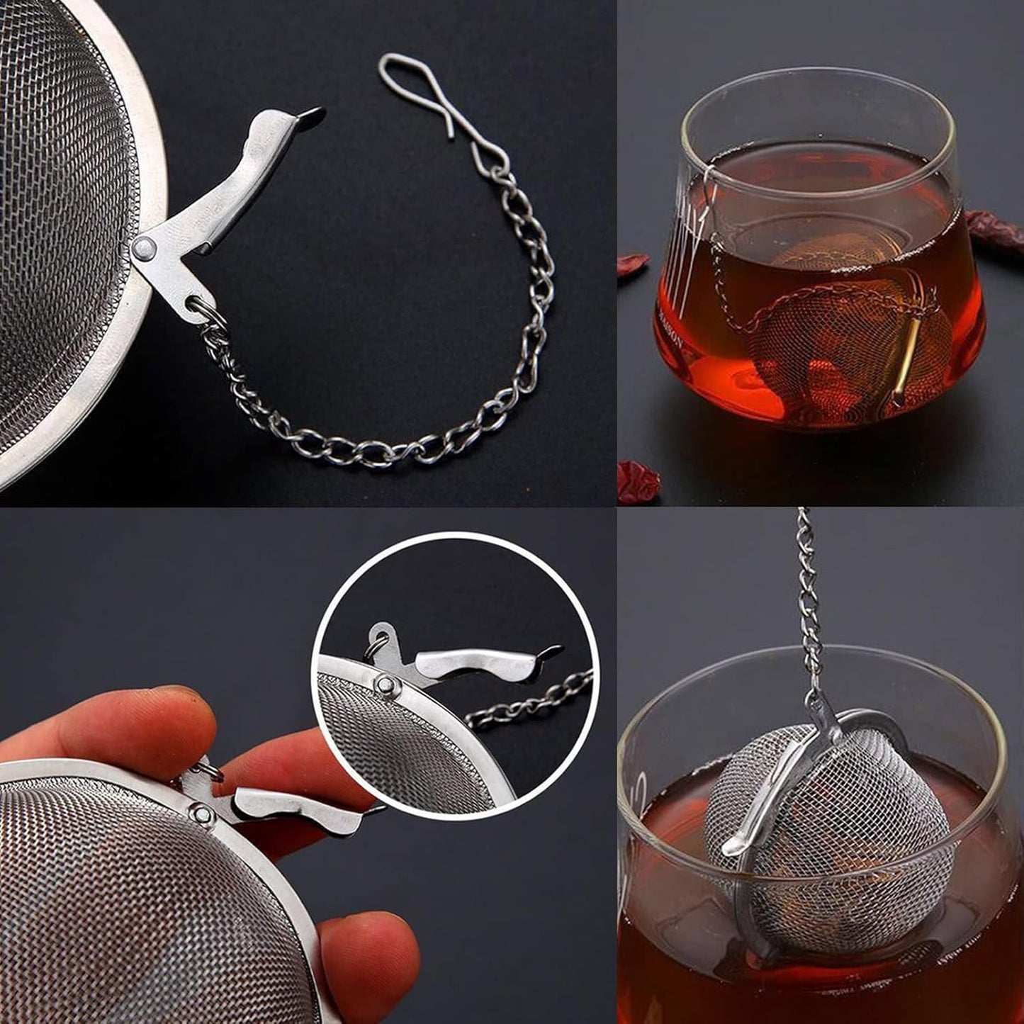 3PCS Premium Tea Infusers, Loose Leaf Tea, Upgraded Tea Strainers and Tea Balls for Flavoring Herbal Spices and Seasonings