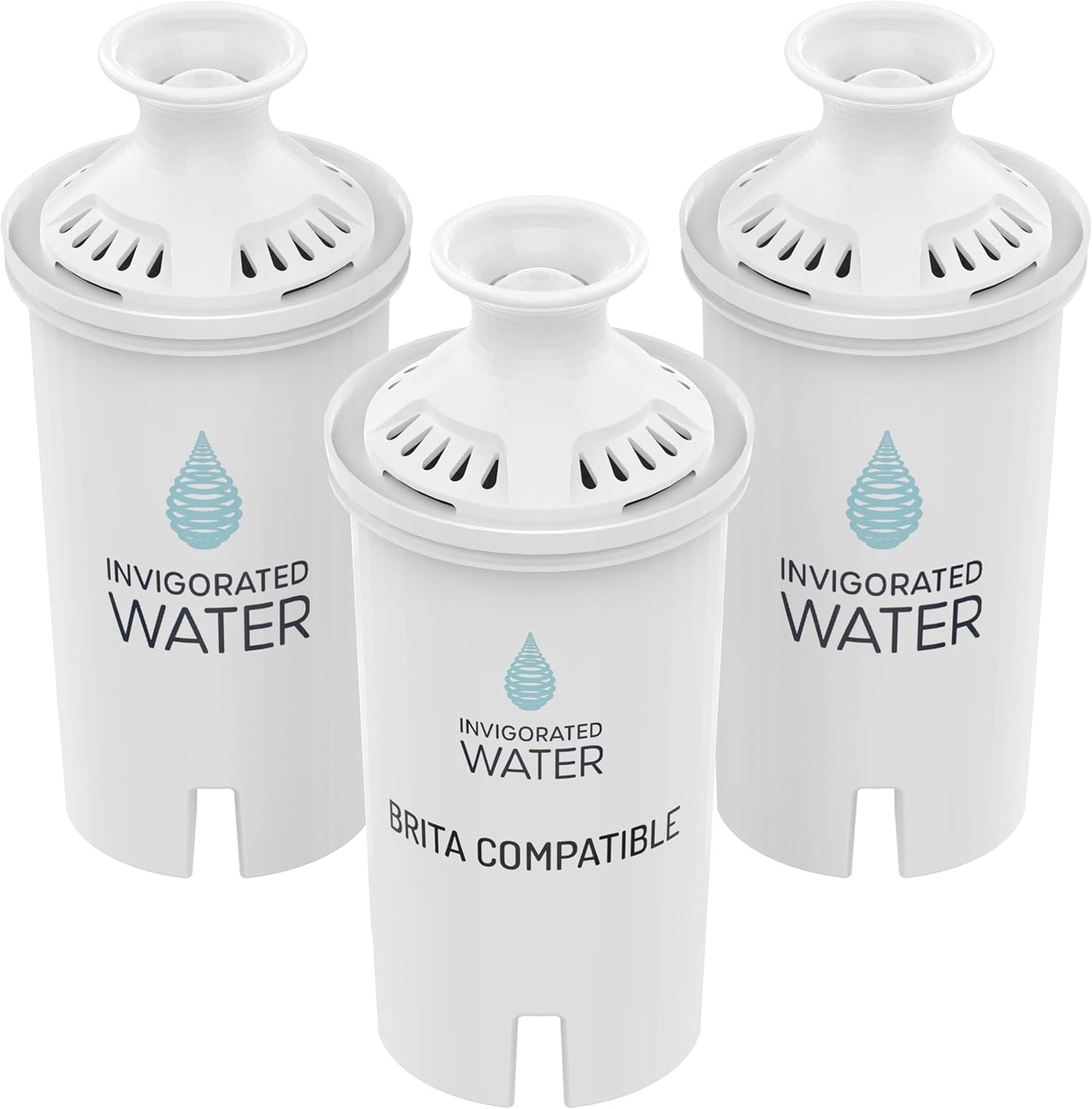 Invigorated Living Brita Filter Replacement, Pack of 3, Alkaline Water Filters for Brita Pitchers, BPA-Free, Removes Copper, Chlorine, Heavy Metals, 40-Gallon/Filter Long Life