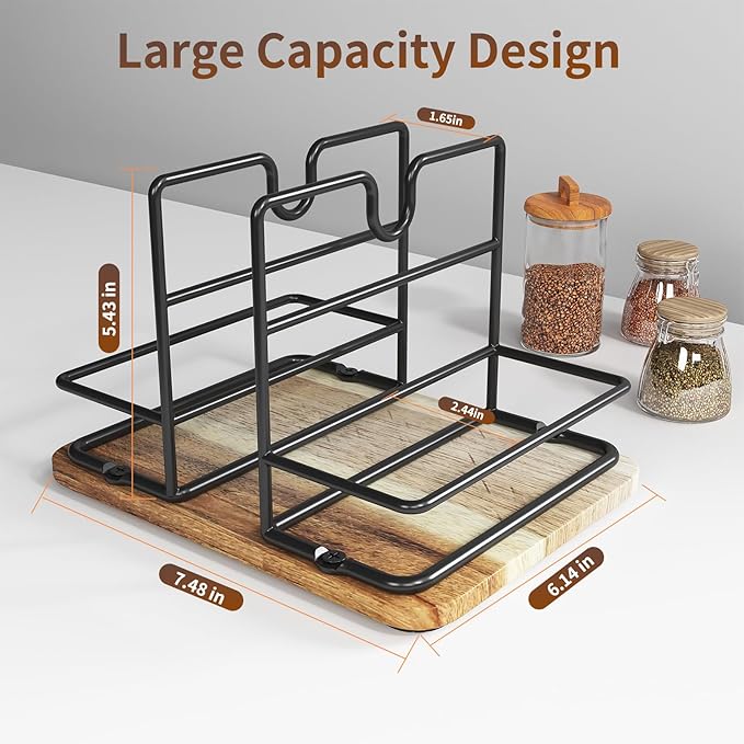 Napkin Holder for Table, 2 IN 1 Napkin Holders That Can Hold Salt Jar and Pepper Jar, Napkin Dispenser, Modern Dining Table Decor, Metal Racks and Wooden Bases, Burlywood