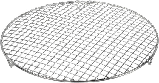uxcell Round Cooking Rack with Legs, Dia 13 Inch 304 Stainless Steel Barbecue Grill for Cooking Baking Barbecue Air Fryer Racks, Silver