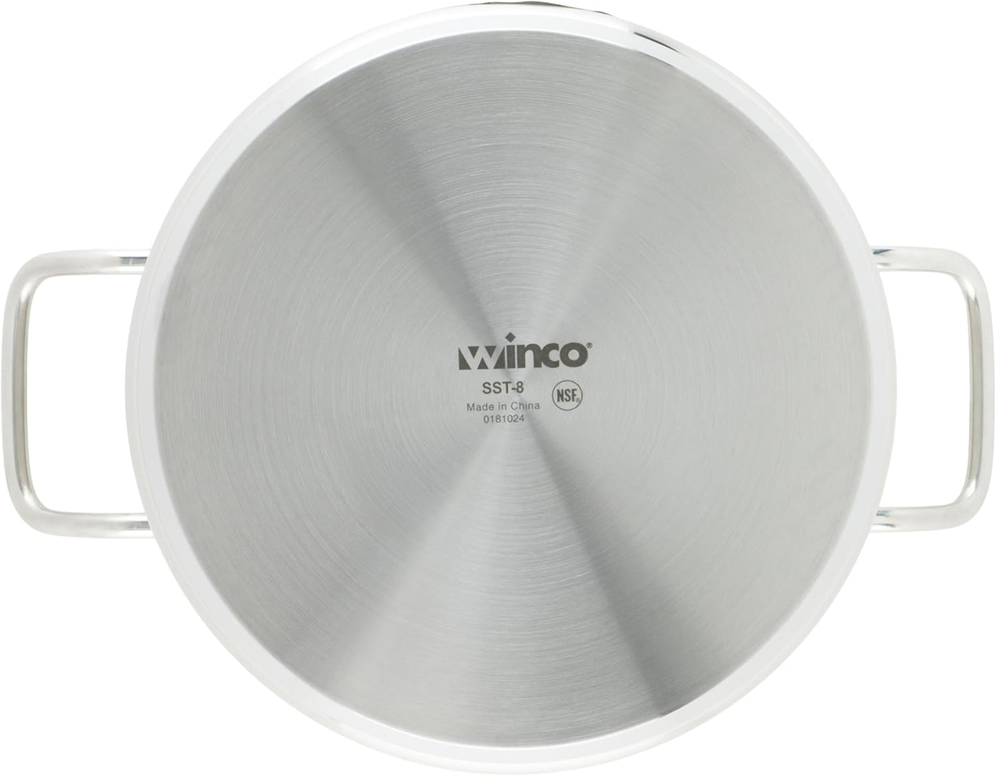 Winco Heavy-Duty Stainless Steel Stock Pot with Cover, 8 Quart