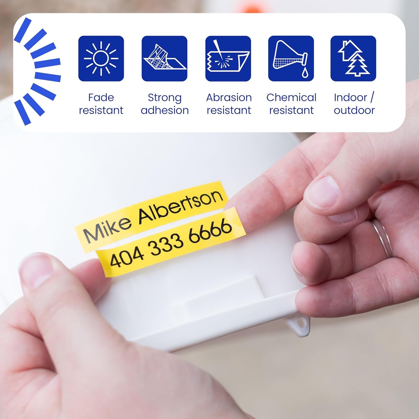 Brother Genuine P-Touch TZe Black Print on Yellow Label Tape (TZeS621), Strong Adhesive Laminated,3/8in x 26.2ft (9mm x 8m), for Select P-Touch Label Makers, Water-Resistant, Extra Strength