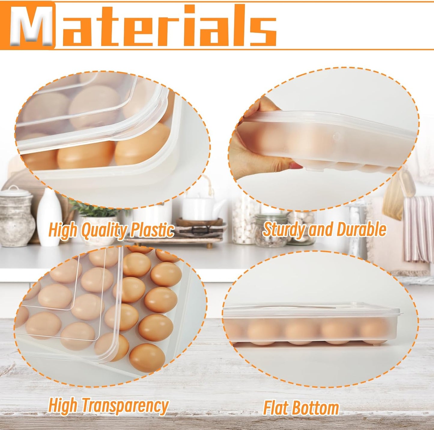 Easter Covered Egg Holder,Deviled Egg Containers with Lid,Stackable Plastic Egg Storage Container for Fridge,Thanksgiving Party,Keep Fresh,Kitchen Supplies(30 Eggs)