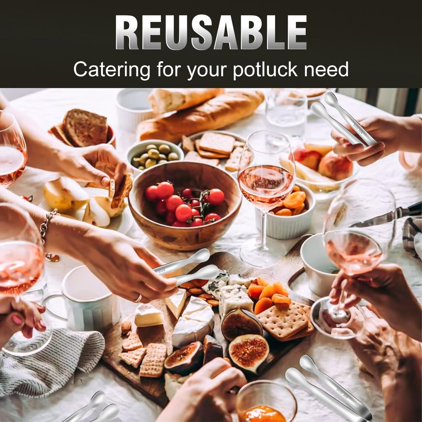 Mini Tongs For Serving Food，Set fo 12 Small Tongs For Appetizers，Small Stainless Steel Metal Cooking Tong，for Tea Party Coffee Bar, 4 inch Sugar Tong - Silver