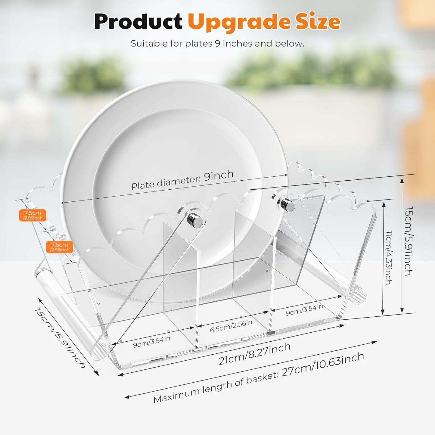 Scalloped Silverware Organizer. Acrylic Utensil Caddy.Heavy-Duty Countertop Cutlery Holder for Spoons,Forks,Knives, Napkins,Plates Space-Saving Countertop Cutlery Caddy - Picnic Party Essential