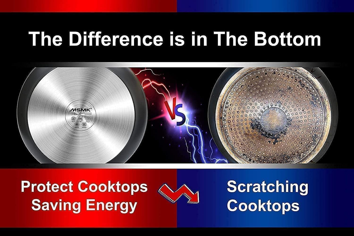 MsMk 12 Inch Nonstick Frying Pan with Lid, Titanium and Ceramic Nonstick skillet with lid, PFOA Free, Non-Toxic, Stay-Cool Handle, Scratch-resistant, Dishwasher Safe, Oven Safe to 700°F