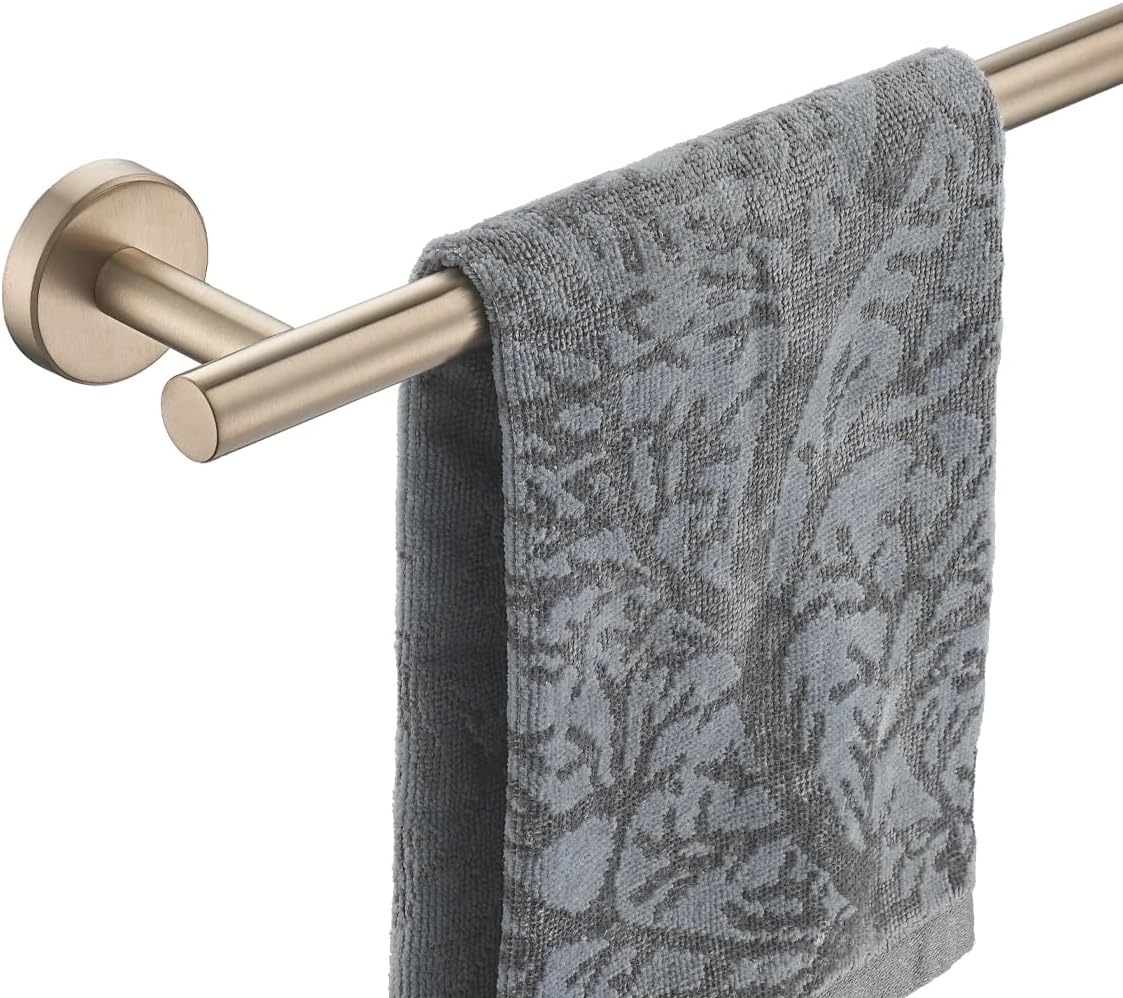 JQK Champagne Bronze Bath Towel Bar, 33 Inch 304 Stainless Steel Thicken 0.8mm Towel Rack Bathroom, Towel Holder Wall Mount, Useable Length 30 Inch, TB110L30-CB