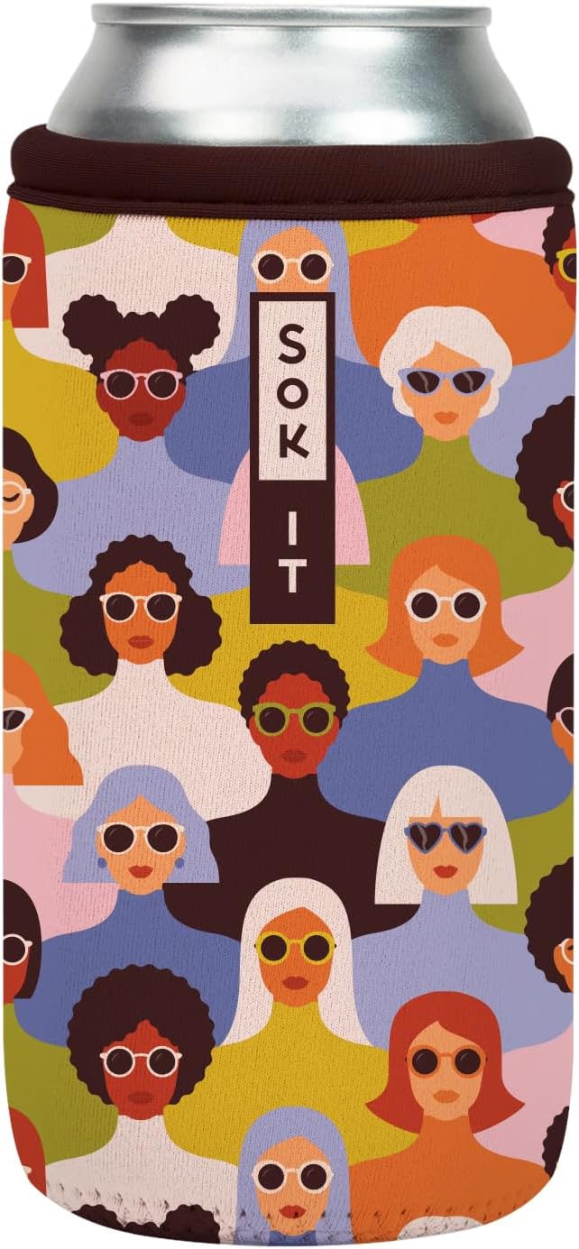 Sok It CanSok Sleeve for Beer & Soda Insulated Neoprene Cover (Femme Force, 16oz Can Sleeve)