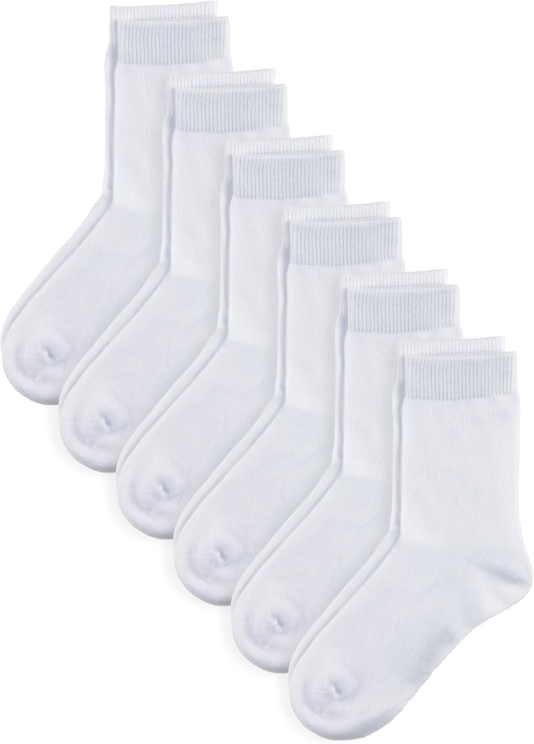 COTTON DAY Unisex Little Kids Youth Boys Girls Soft Cotton Crew Dress Socks Seamless Toe Black White Gray Navy 6 Pack