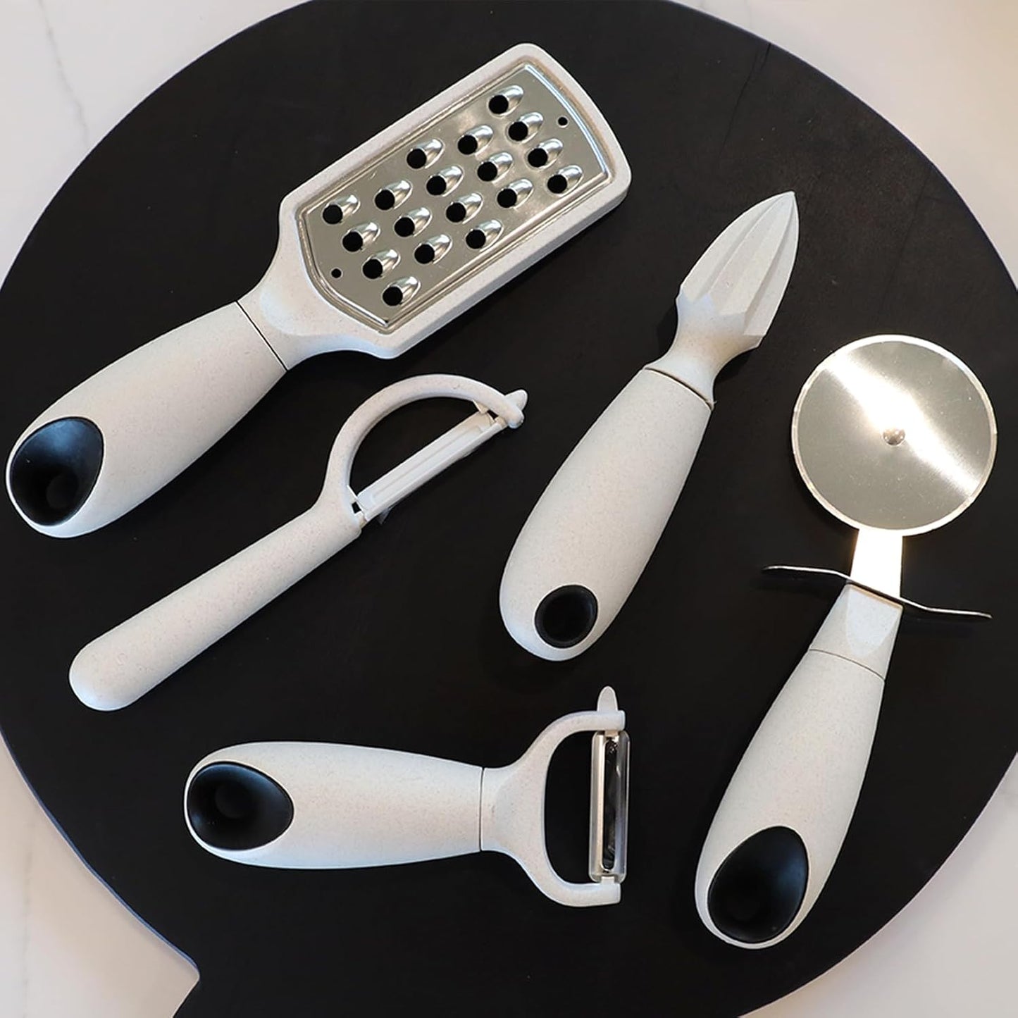 Beille Cream Stainless Steel Wheat Straw Handheld Cheese Grater Kitchen Utensils