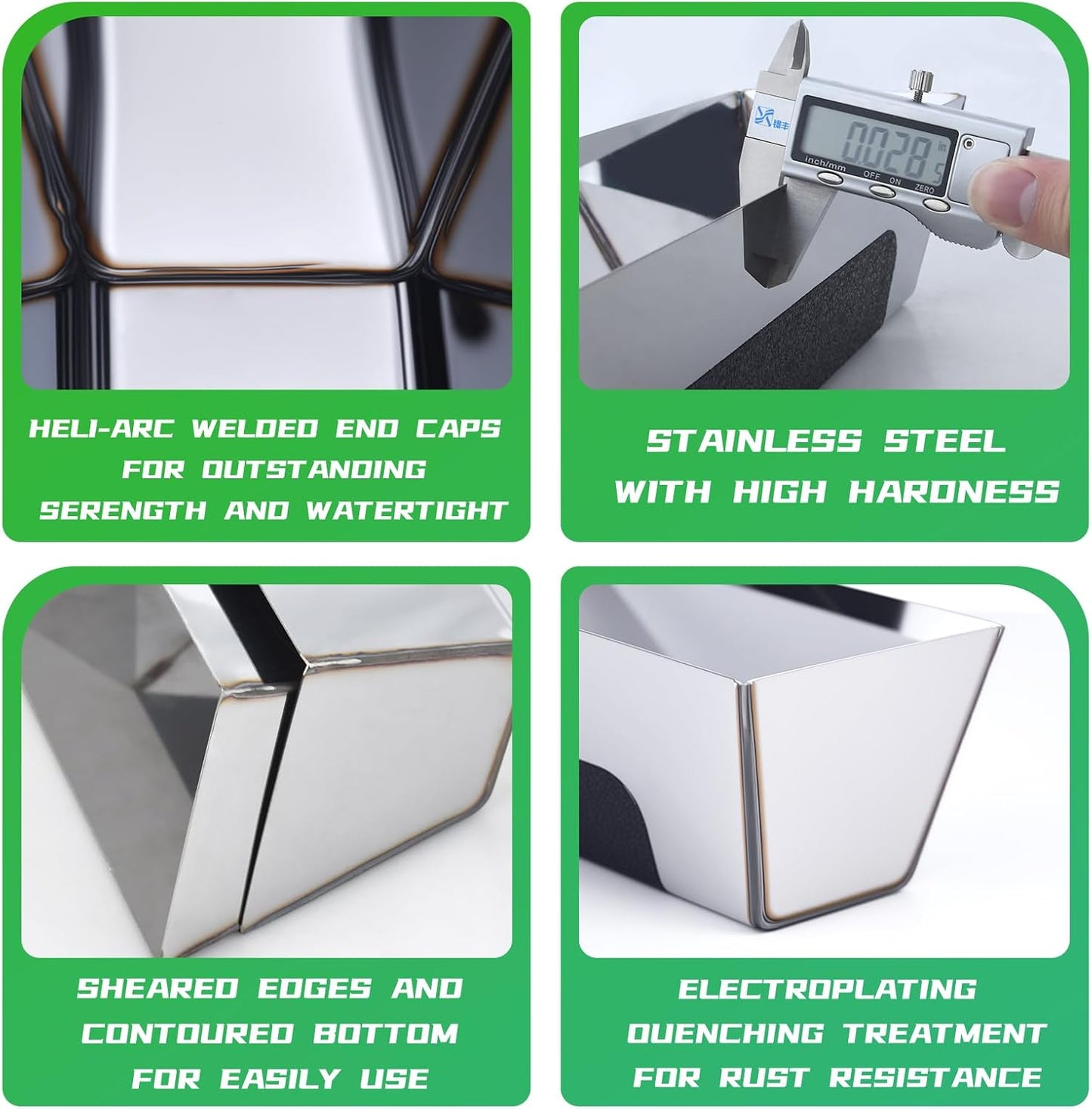 Drywall Mud Pan, Stainless Steel Mud Pan, Sheared Edges for Easy Knife Cleaning, Perfect Size for Larger Drywall Knife, Suitable For Mortar, Mixing Cement, Putty And Paint (12 Inch 2 Pack)