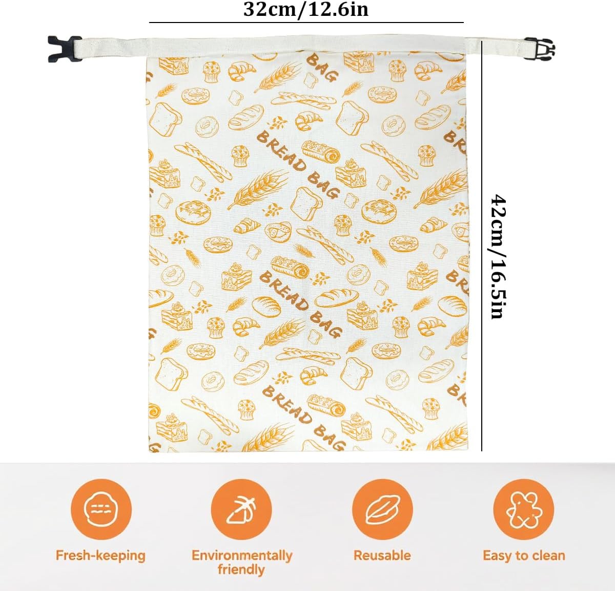 2 Pack Reusable Beeswax Bread Bags for Sourdough,Reusable Cotton Beeswax Bag for Homemade Bread,Freezer-Friendly&Freshness Preservation Storage to Keep Fresh 17x13in