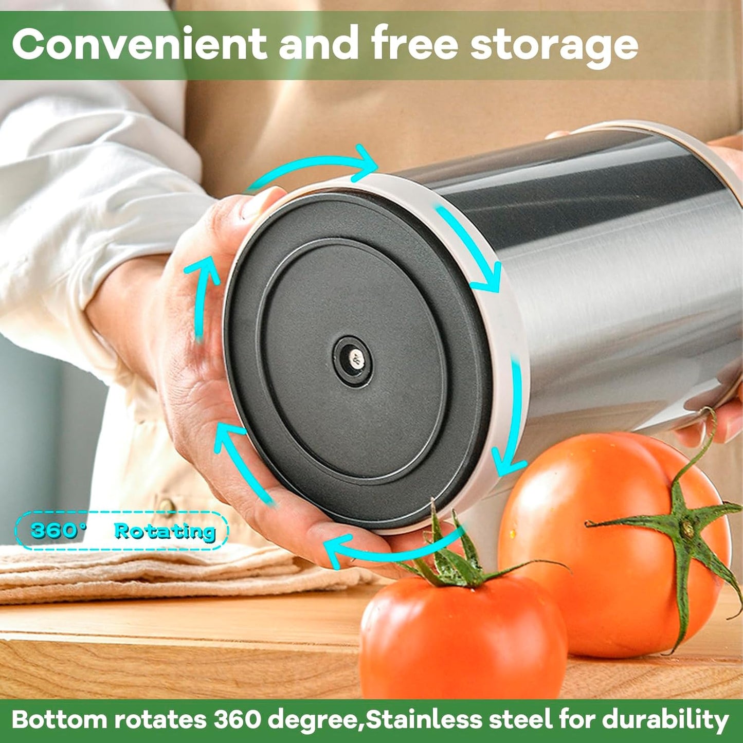 Kitchen Utensil Holder for Countertop, 360°Rotating Cooking Utensil Crocks，4 Compartment Stainless Steel Utensil Holder,6.7”Large Utensil Crock Spoon Fork Knife Holder For Kitchen Counter