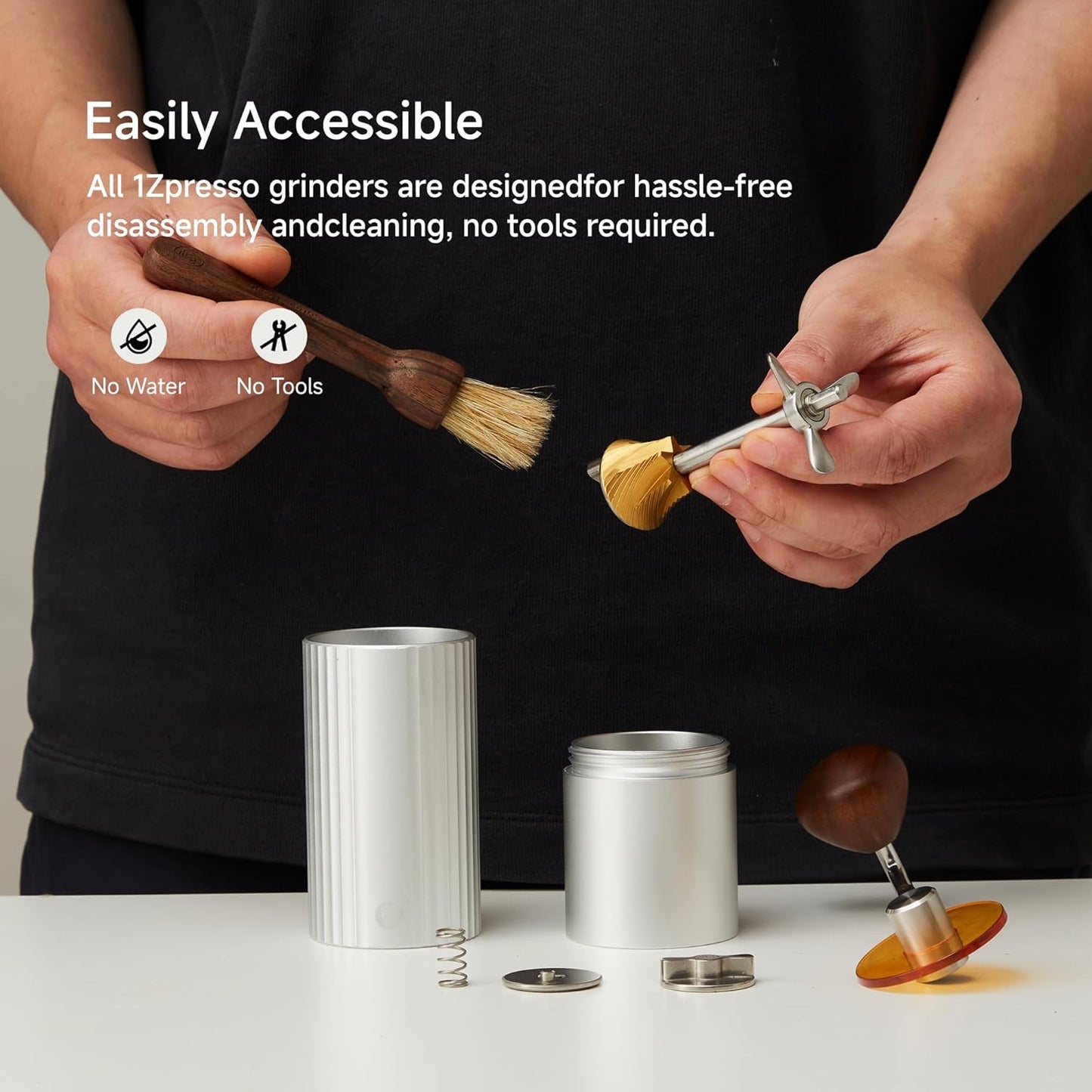 Z3 /Z3pro Coffee Bean Grinder, Hand Grinder with 6-Core CNC Stainless Steel Conical Burr,Double Bearing Positioning for Espresso,Pour Over,FrenchPress,Moka,Americano (Silver, Z3PRO)