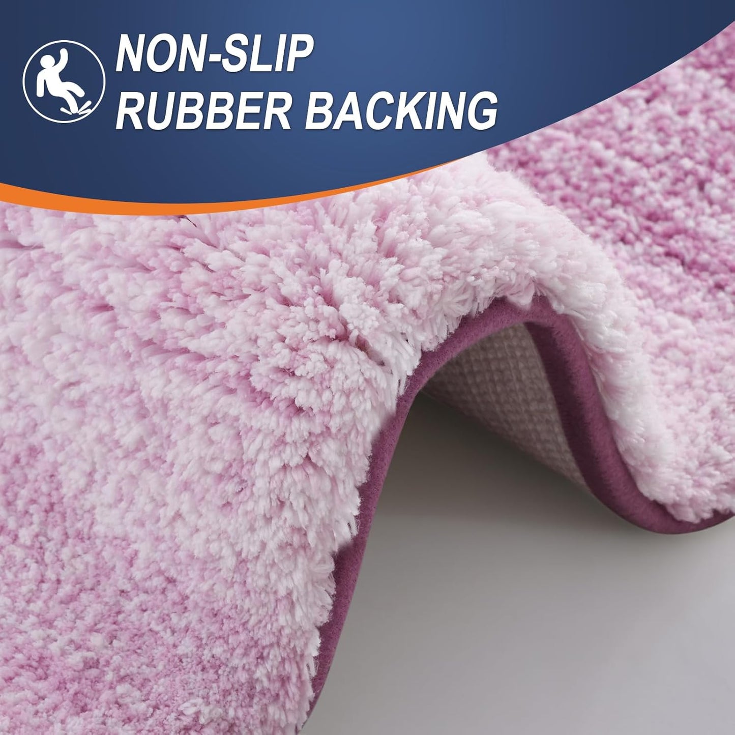 OLANLY Bathroom Runner Rugs 54x24, Extra Soft Absorbent Microfiber Bath Rugs, Rubber Backing, Quick Dry, Washable Bath Mats for Bathroom Floor, Tub and Shower, Home Decor Accessories, Pinkish-Purple