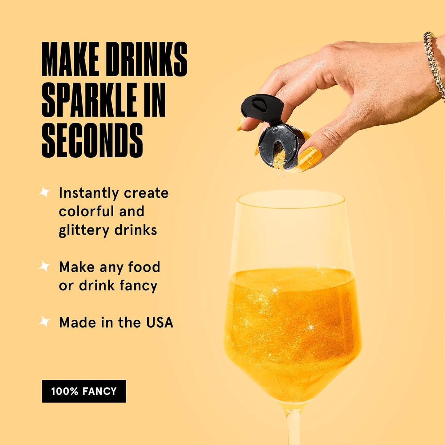 Fancy Sprinkles Fool's Gold Premium Edible Glitter, 100% Edible Glitter for Sparkling Food & Drinks No Taste or Texture (4gm)