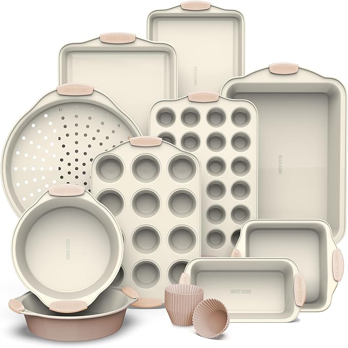Country Kitchen Nonstick Stackable Bakeware Set - Durable, Easy Release Baking Set- 22 Pc. Includes Silicone Muffin Cups