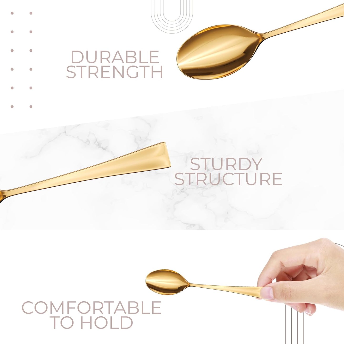 Exquisite Mini Spoons Desserts - Bulk Pack Of 500 Mini Gold Dessert Spoons – Disposable 4.5'' Plastic Appetizer Spoons - Real Flatware Look - Miniature Gold Spoons Disposable - Bpa Free - Food Safe