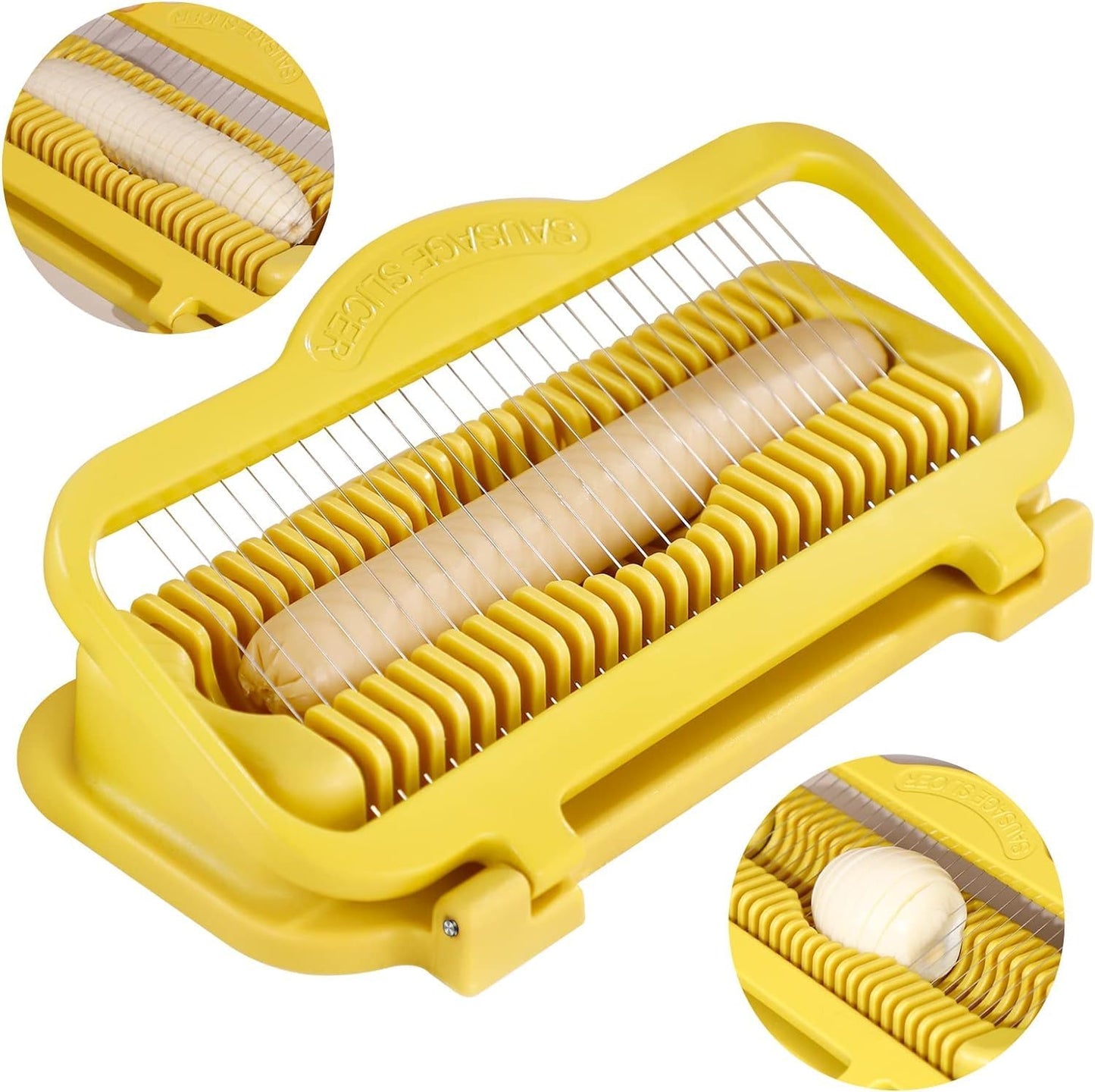 Banana Slicer Egg Slicer for Hard Boiled Eggs, Stainless Steel & Aluminium Wires Strawberry slicer Multipurpose Heavy Duty Dishwasher Safe Banana Cutter slicer