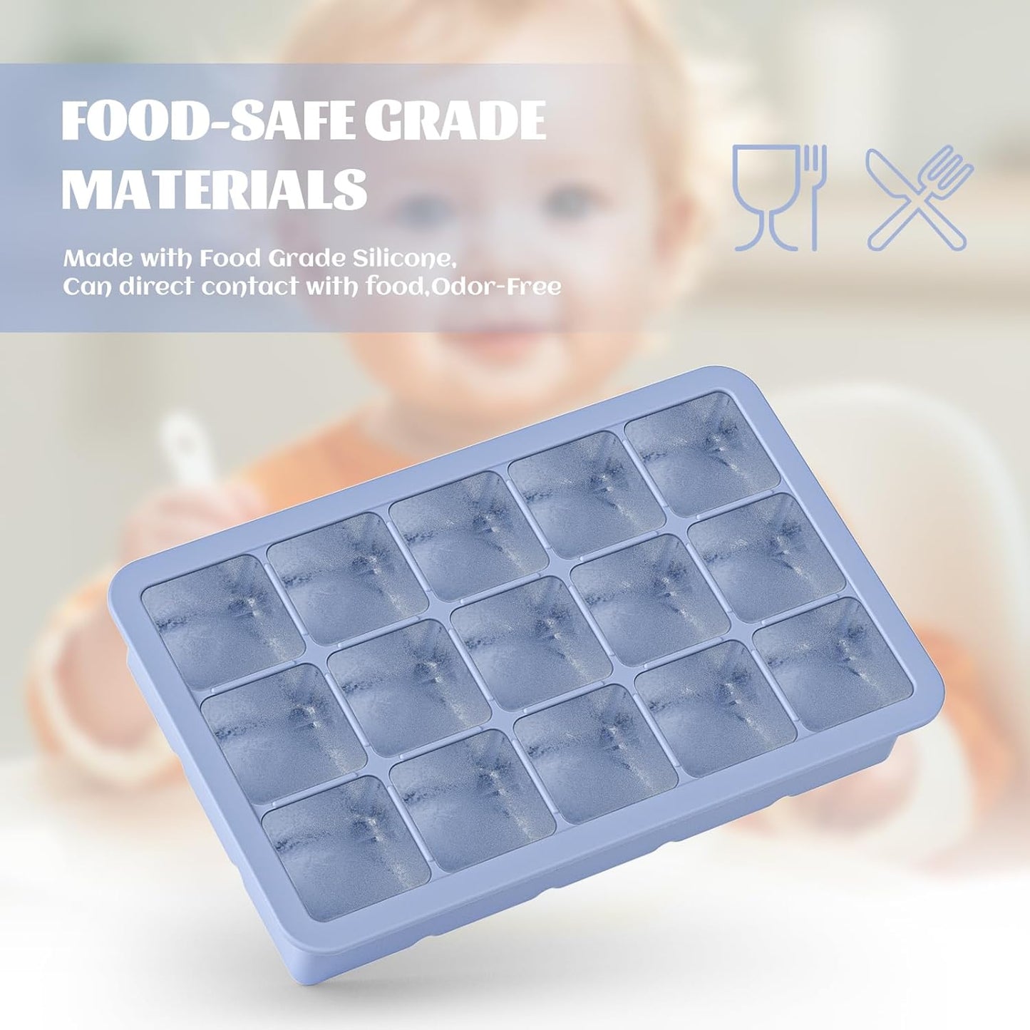 Silicone Ice Cube Tray 3 Pack, HANCELANT Ice Cube Mold, Ice Trays for Freezer with Lid for Whiskey, Baby Food, BPA Free, Easy Release