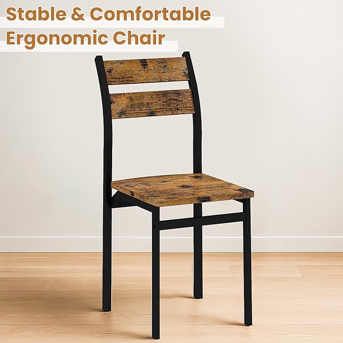 Recaceik Dining Table Set for 4, Kitchen Table and Chairs Set of 4 Wood Kitchen and Dining with Classic Dinner Chairs for Small Space Apartment Home