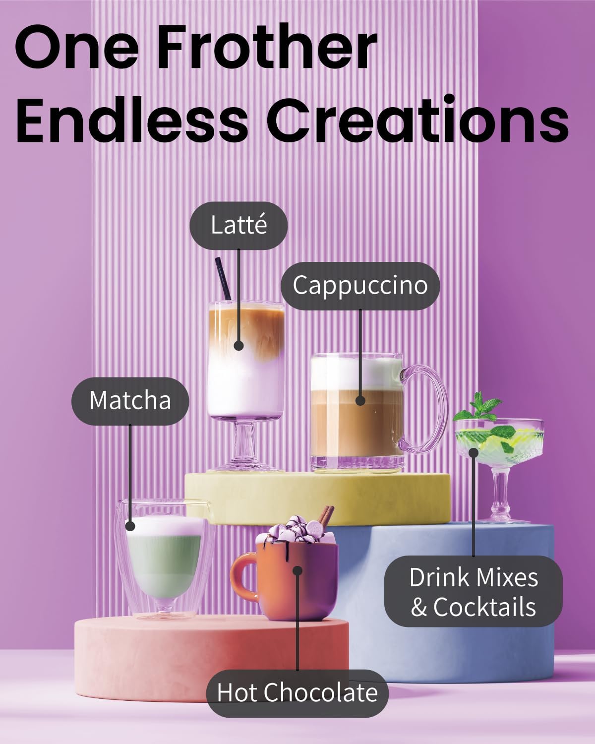 Elementi Powerful Matcha Whisk – Lightweight Matcha Frother Wand & Drink Mixer Handheld, High Speed Mini Whisk for Tea & More, Coffee Mixer Wand, Milk Frother Handheld (Emerald Green)