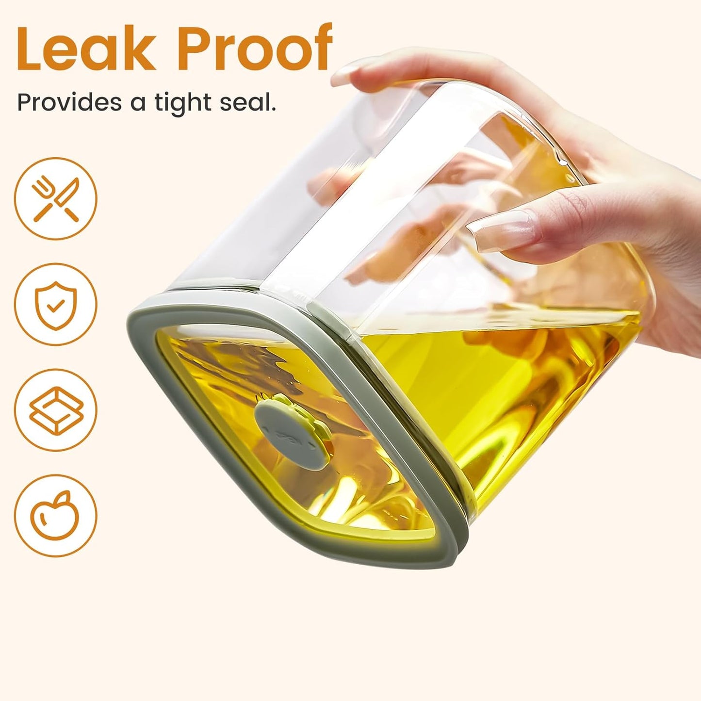 Square Glass Food Storage Jars with Lids[Set of 3], Perfect for Pasta, Cookies, Nuts, Coffee, Cereal, Flour, Organize Your Kitchen with these BPA-Free Glass Jars with Silicone Lids