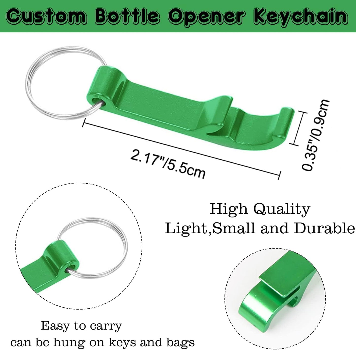 50PCS Personalized Bottle Opener Keychain Bulk Custom Beer Bottle Opener with Logo Text Engraved Wedding Bottle Opener Favors Customized Gifts for Guests Baby Shower Birthday Party-Blue