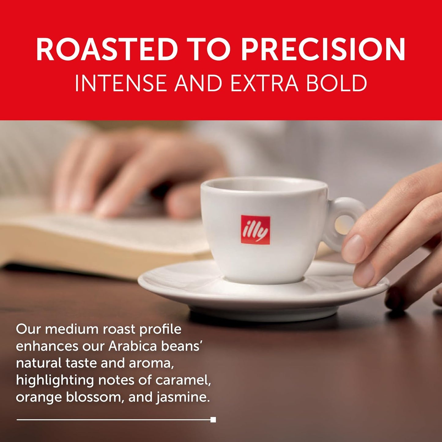 illy Aluminum Espresso Capsules - Compatible with Nespresso Machines - Classico Medium Roast Coffee - Mild & Balanced - Notes of Caramel, Orange Blossom & Jasmine Single Serve Capsules - 10 Count (Pack of 10)