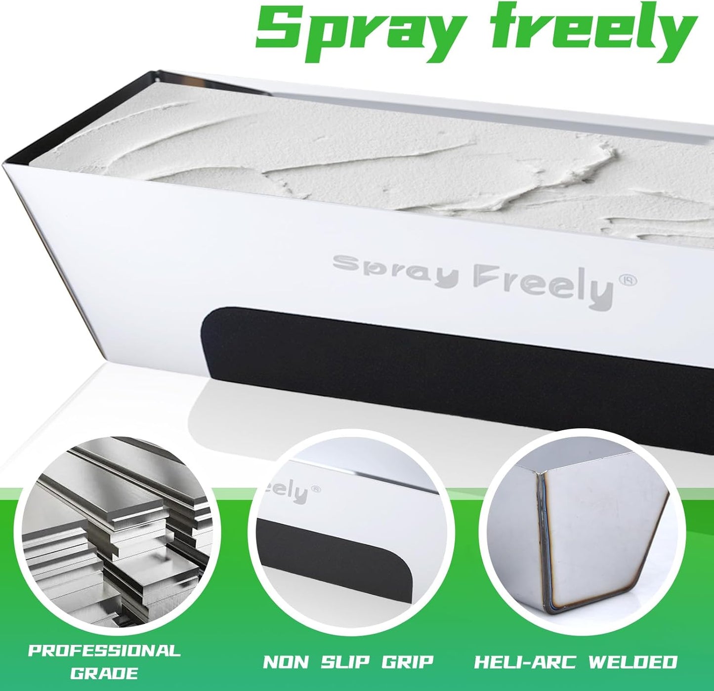 Drywall Mud Pan, Stainless Steel Mud Pan, Sheared Edges for Easy Knife Cleaning, Perfect Size for Larger Drywall Knife, Suitable For Mortar, Mixing Cement, Putty And Paint (12 Inch 1 Pack)