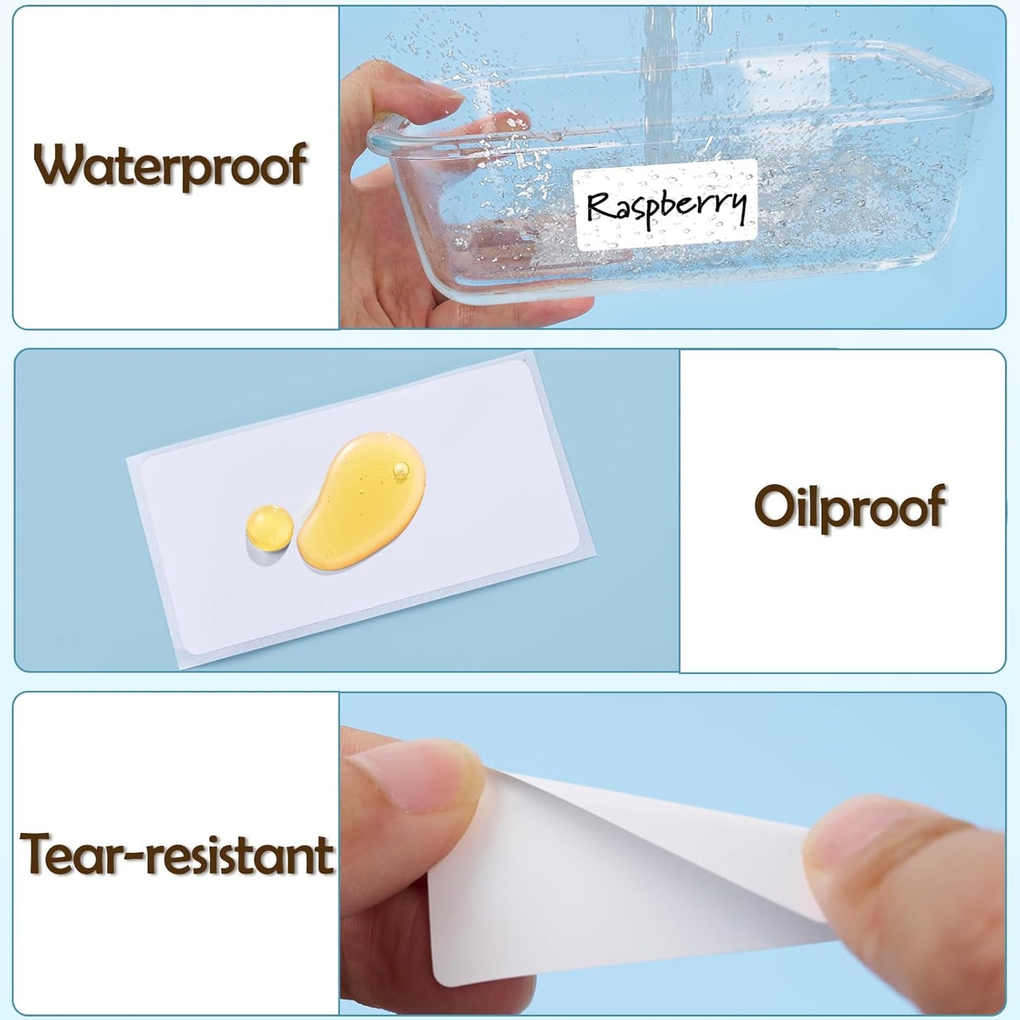 1400Pcs 1"x2" Blank Removable Freezer Labels, No Residue Food Labels, Waterproof & Oil-Resistant & Tear-Resistant Stickers for Food Containers, Jars, Pantry Organization