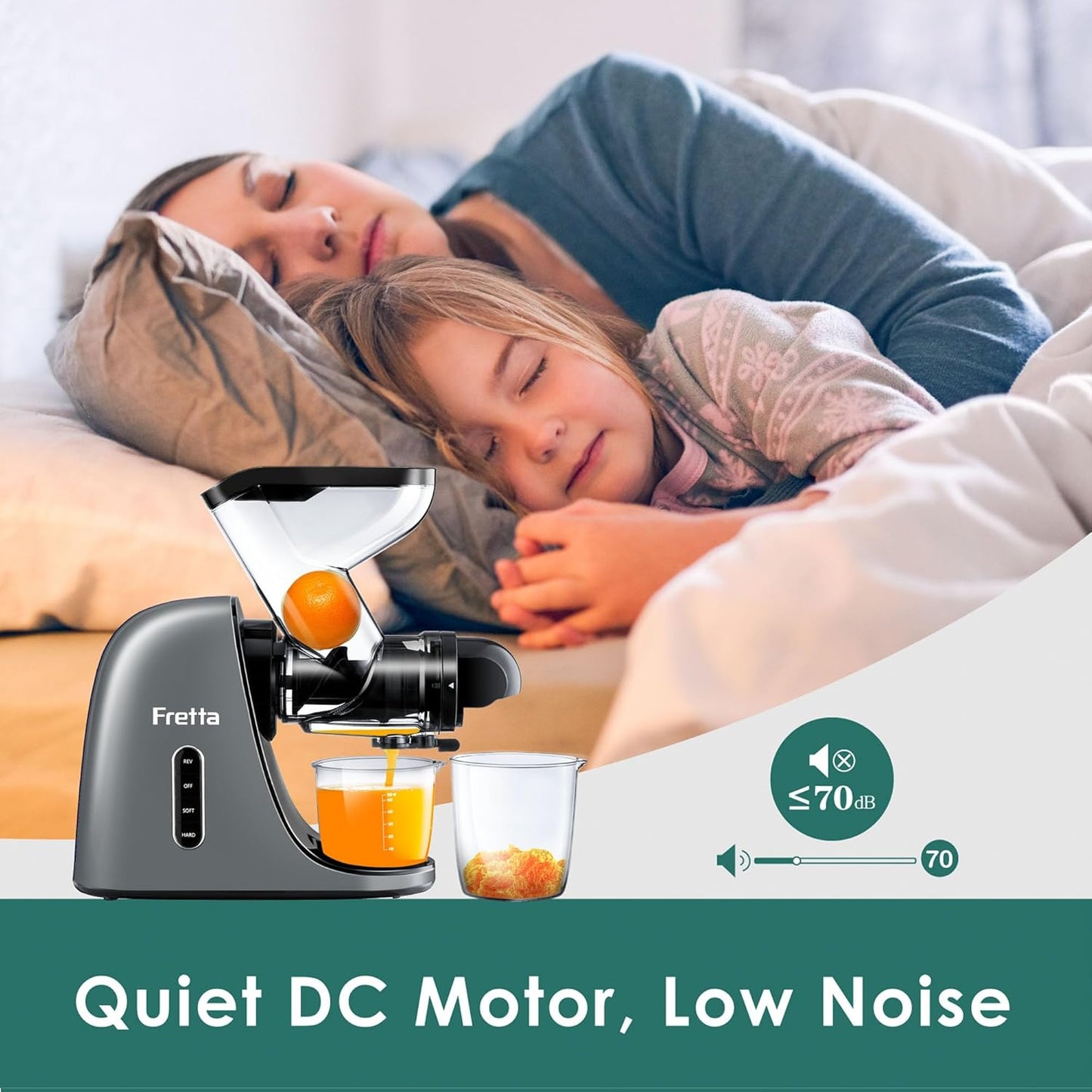 Cold Press Juicer,Juicer Machines Vegetable and Fruit with 3'' Feeding Chute, Masticating Slow Juicer Extractor, Easy to Clean,2 Speed, BPA-Free, 200W (Cool Grey)