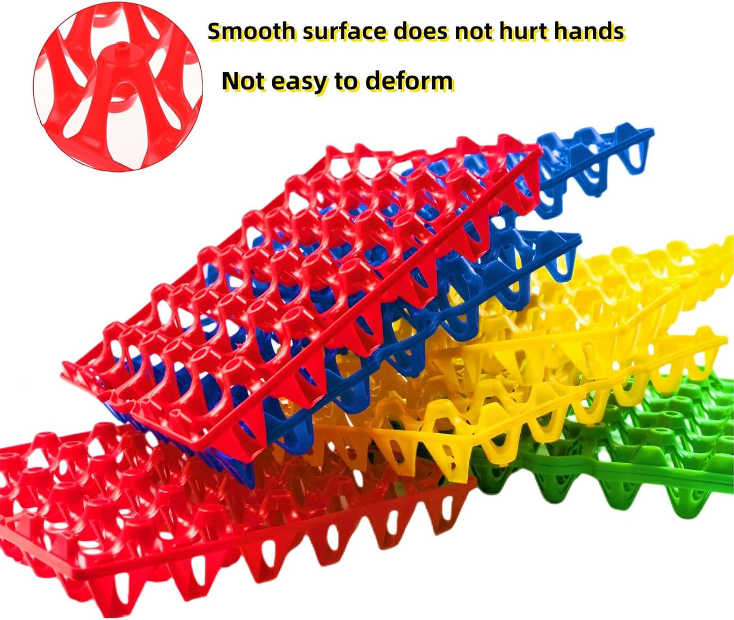 8-Pack Plastic Egg Tray Egg Crates 30-Egg Flats for Home Chicken Farmers, Stackable Egg Cartons Hold Multiple Eggs, Great for Storing, Sorting, and Shipping Eggs, Durable and Reusable