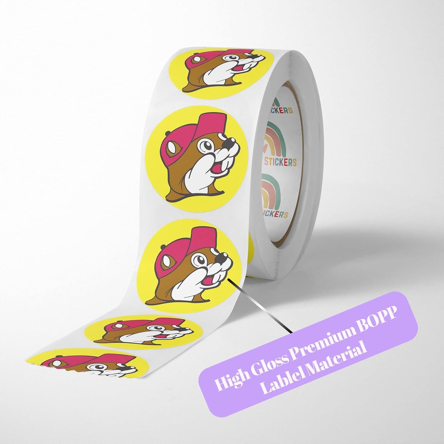 150 Custom Circle/Square BOPP Roll Labels- Personalized Stickers for Business Logo, Party, Wedding Favor, Baby Shower-Any Design Text + Image, Matte/Gloss Finish (2.5 Inch Circle)