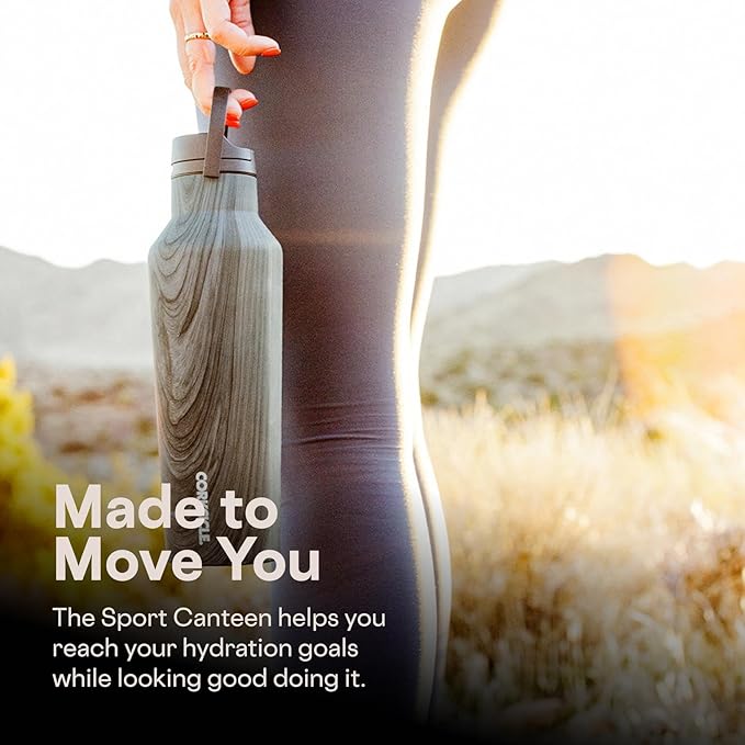 Corkcicle Classic Sport Canteen Insulated Water Bottle - Keeps Beverages Cold 25 Hours - Triple Insulated - Summer Drinkware Gift - Keeps Drinks Ice Cold - Leak-Proof Cap - 20 oz - Champagne Dreams