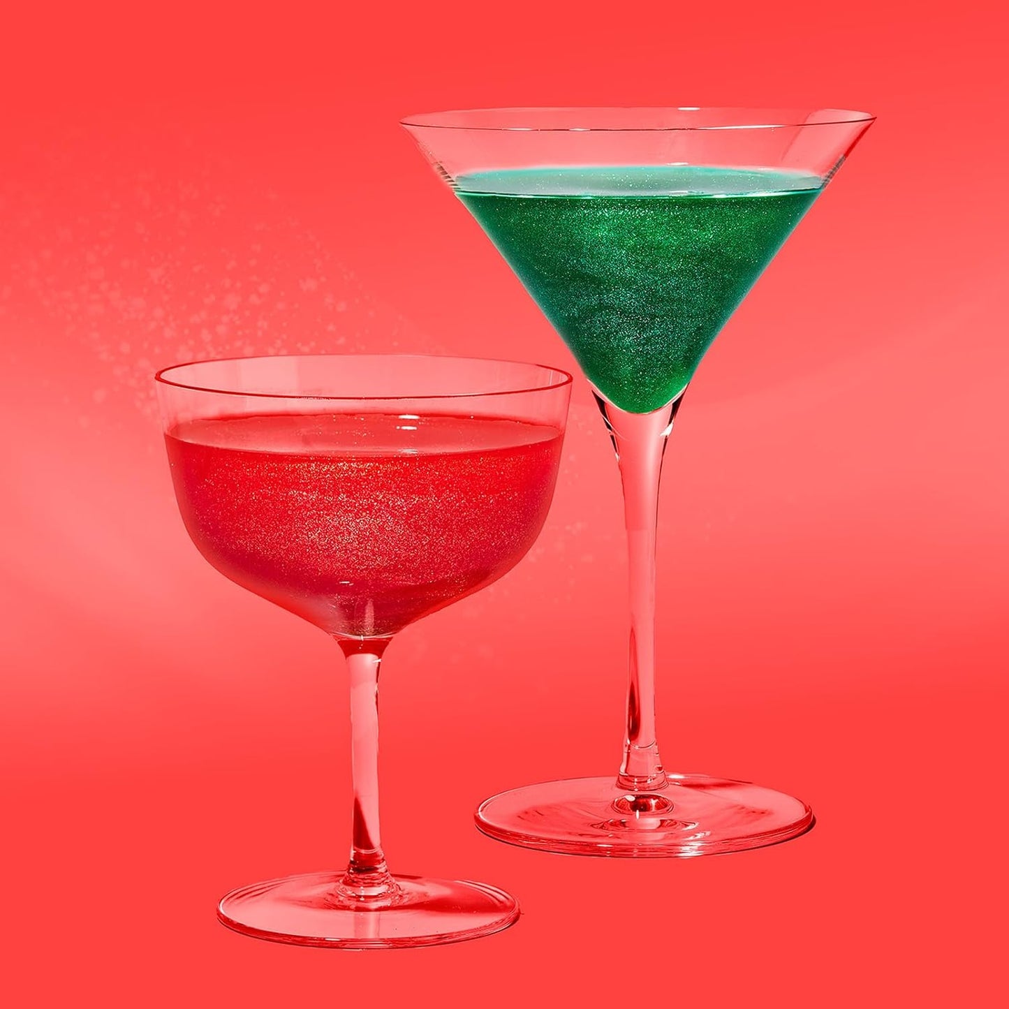 Fancy Sprinkles Mistletoe Magic Edible Glitter Packets Portable & On-The-Go for Sparkling Drinks, Champagne, Cocktails, Wine, Beer, & more. (2 Pack)