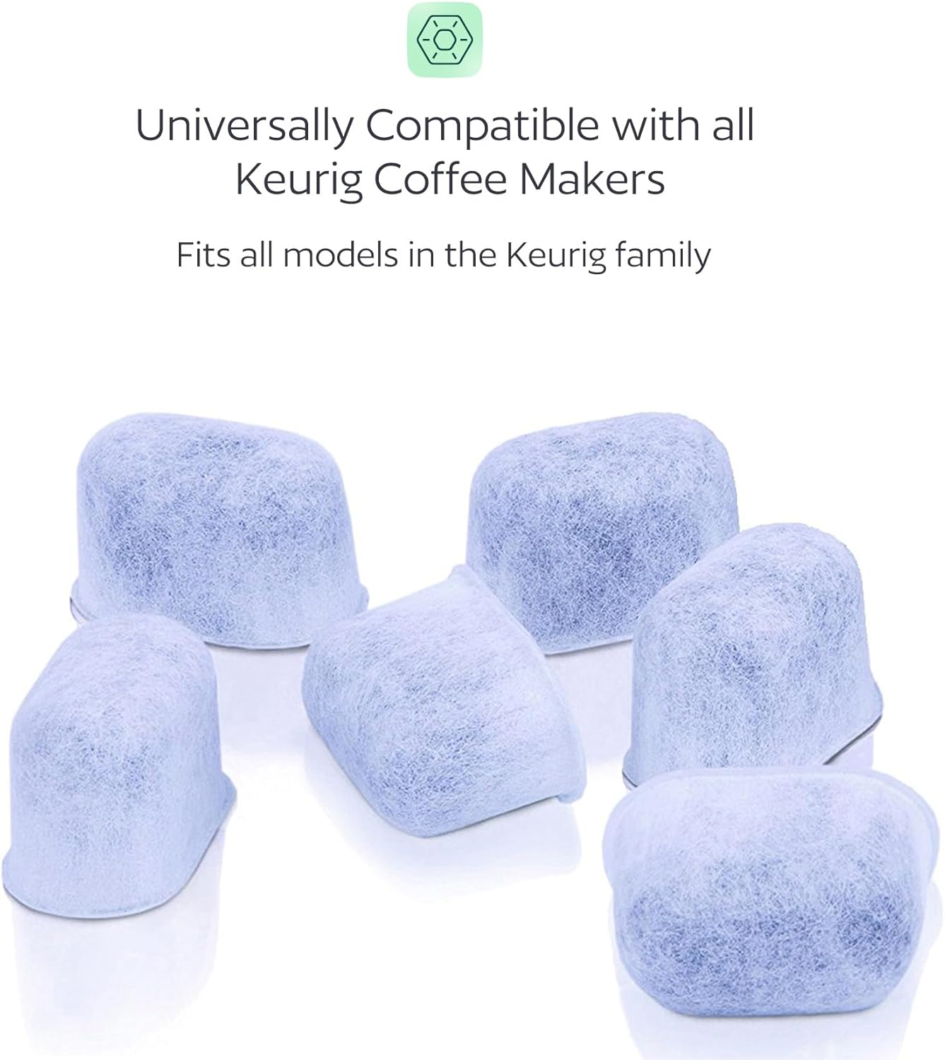 6 Water Filters for Keurig K-Mini, K-Slim, K-Duo, K-Supreme, K-Classic, K-Elite, K-Select, K-Cafe, K-Compact, K-Express - Universal Fit Replacement Water Filter for Keurig Coffee Makers